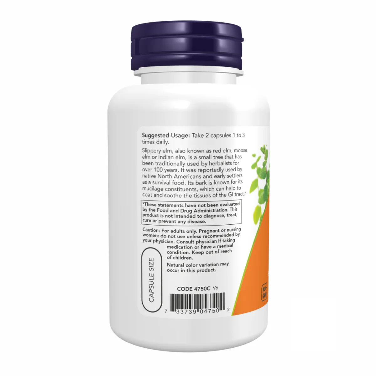 Скользкий вяз Now Foods 400 мг 100 капсул