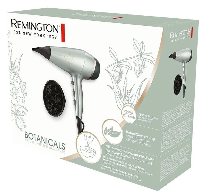 Фен Remington 2300 Вт обычный зеленый с ионизацией и холодным воздухом