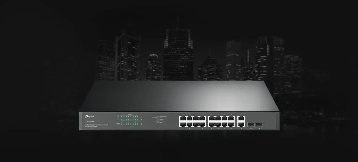 Коммутатор TP-LINK TL-SG1218MP 16xGE (16xPoE), 2xSFP, 120Вт, Некоммутируемый
