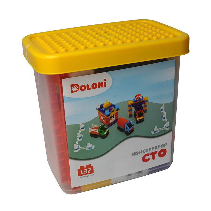 Конструктор блочний Doloi Toys 132 деталі пластик 28x15x28 см різні кольори