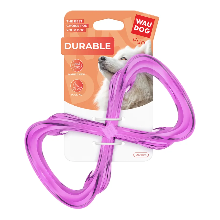 Іграшка для собак WAUDOG Fun Durable Вісімка термопластична гума 20х11 см фіолетова