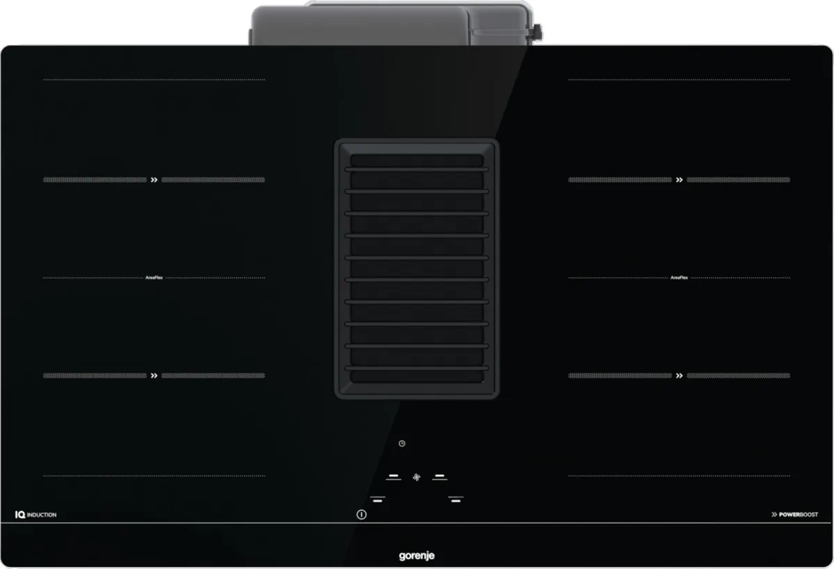 Варильна поверхня Gorenje індукційна 83см з витяжкою чорна для кухні з розширеною зоною 700м3/год