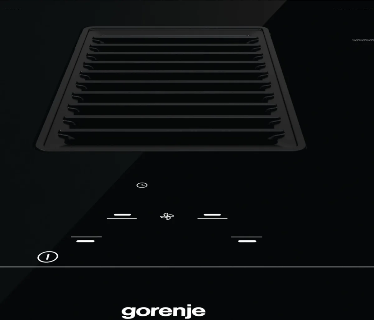 Варильна поверхня Gorenje індукційна 83см з витяжкою чорна для кухні з розширеною зоною 700м3/год