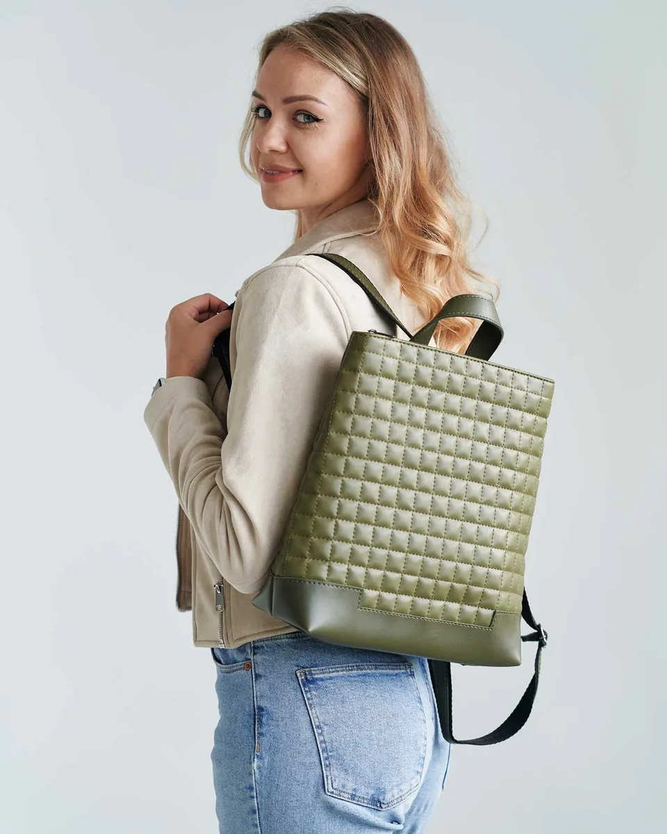 Женский рюкзак Хилс 32x14x32 см экокожа оливковый