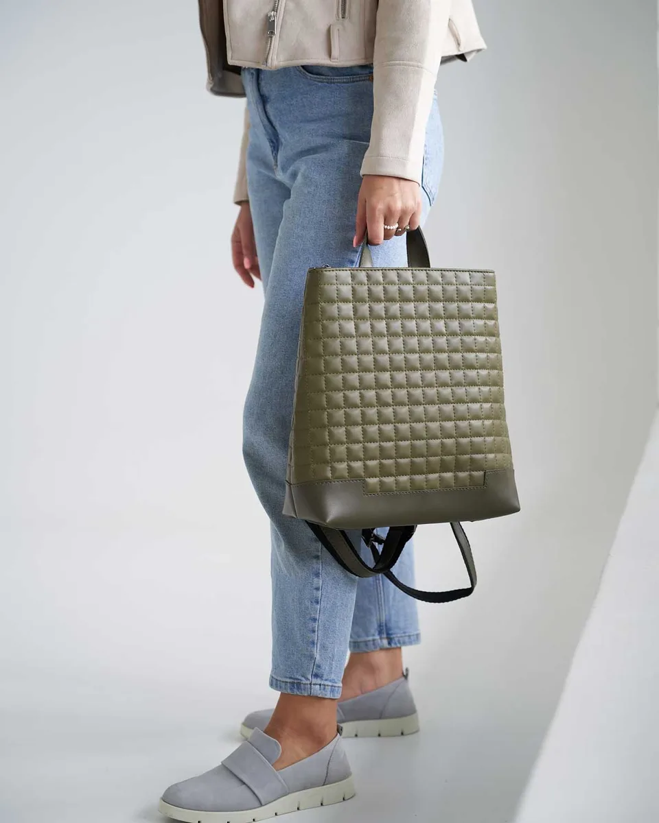 Женский рюкзак Хилс 32x14x32 см экокожа оливковый