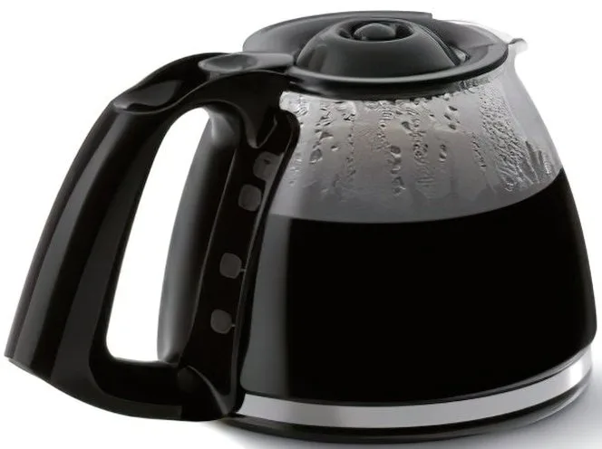 Кофеварка Tefal капельного типа Subito для приготовления молотого кофе, объемом 125 л, черного и серебристого цветов.