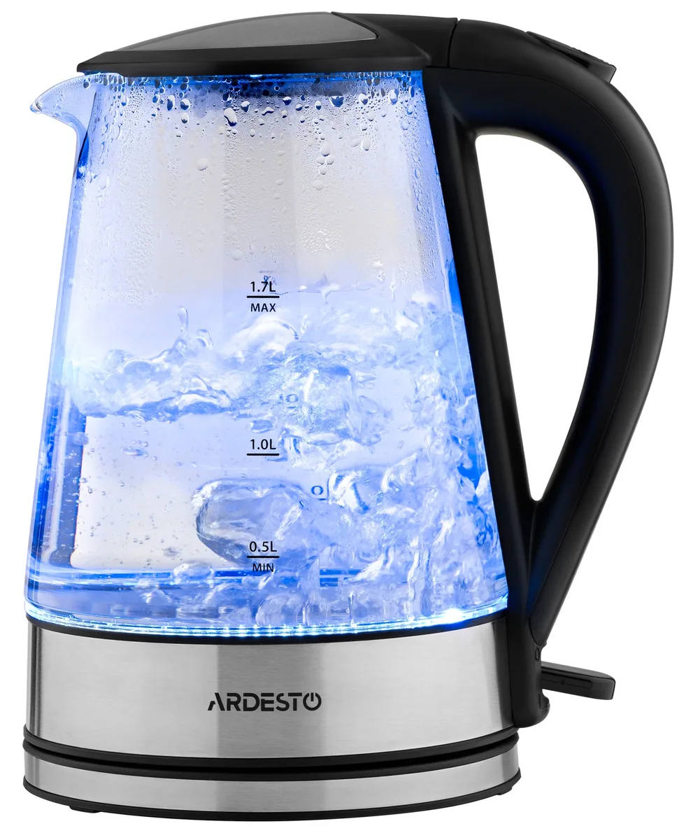 Електрочайник ARDESTO 1.7л, Strix, скляний, чорний.