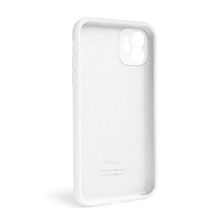 Чохол Silicone Case для Apple iPhone 11 силіконовий білий закрита камера