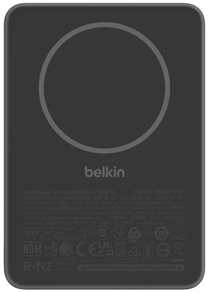 Портативний акумулятор Belkin літій-іонний 5000 мА·год чорний Slim Magnetic