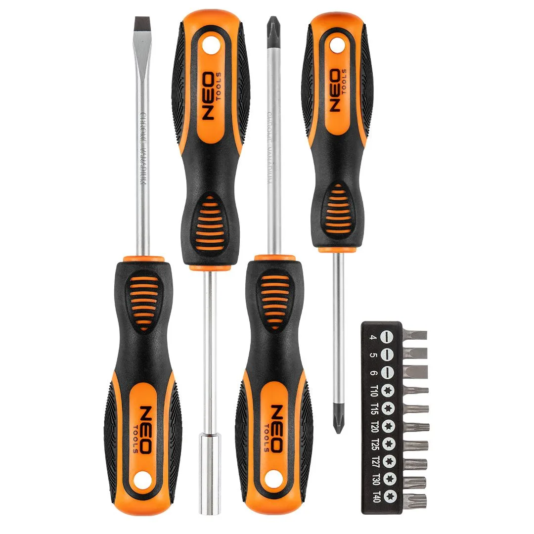 Набір викруток Neo Tools 14 шт, біт SL, PH, Torx, сталь CrV.