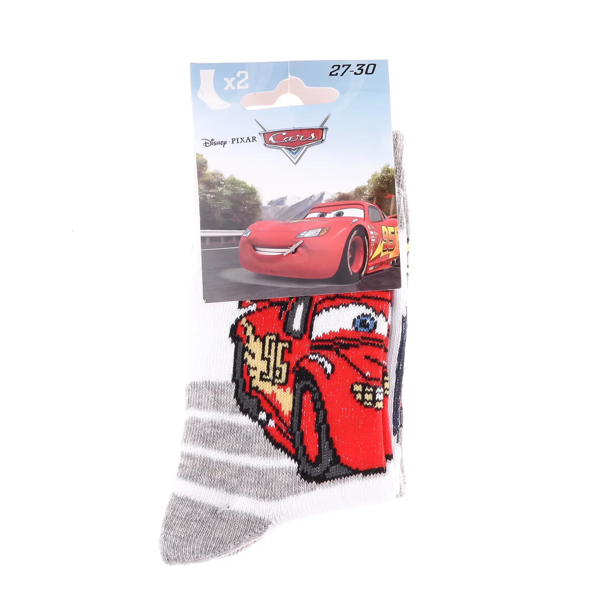 Шкарпетки CARS бавовна 31-34 сірі білі 2 пари