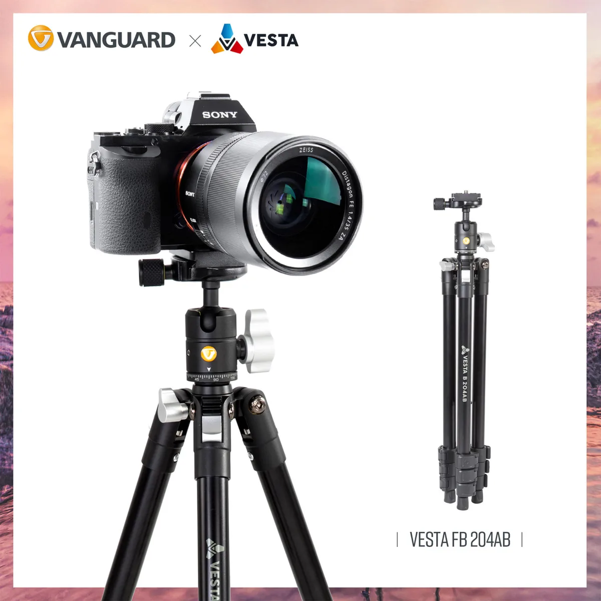 Штатив алюмінієвий VESTA FB 204AB 130х30,5 см чорний
