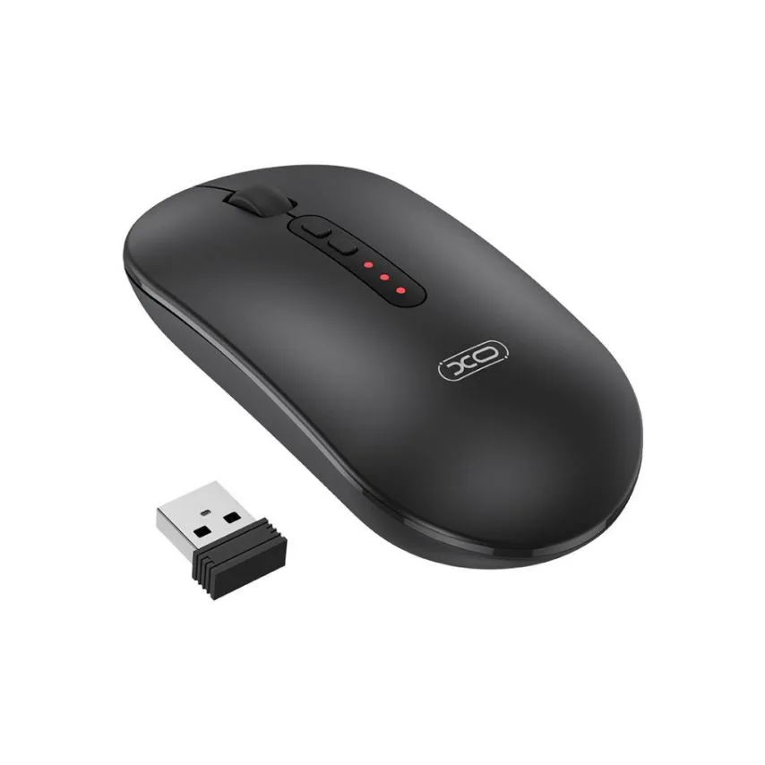 Мишка бездротова XO PC ABS чорна 113х57,5х26,7 мм