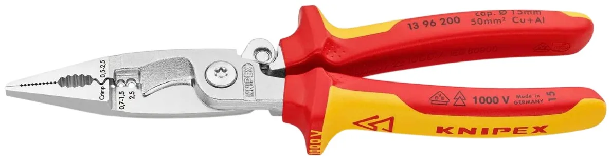 Кліщі багатофункціональні KNIPEX сталь 200мм діелектричні