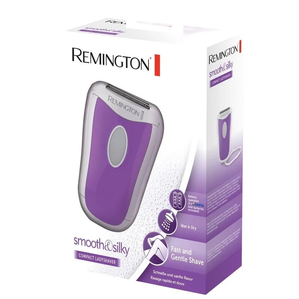 Електрична бритва Remington сіткова Smooth  Silky, ААA x2, для сухого та вологого гоління, жіночий тример, біло-фіолетового кольор