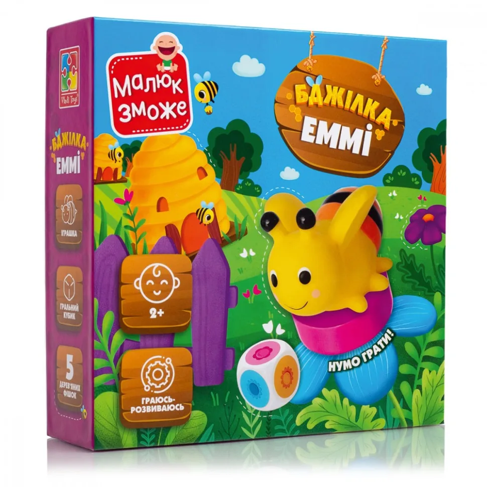 Настільна гра Vladi Toys Бджілка Еммі дерев'яна 5 фішок 2-3 роки