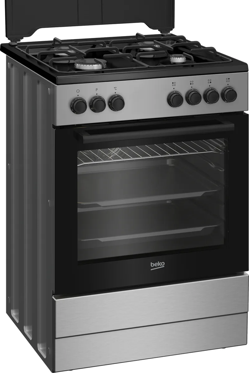 Комбінована плита Beko Газова 60х85х60 см Сіра Емаль