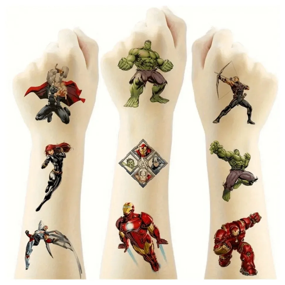 Набор временных татуировок Fresh Tattoo 5х5 см 20 шт Супергерои мини