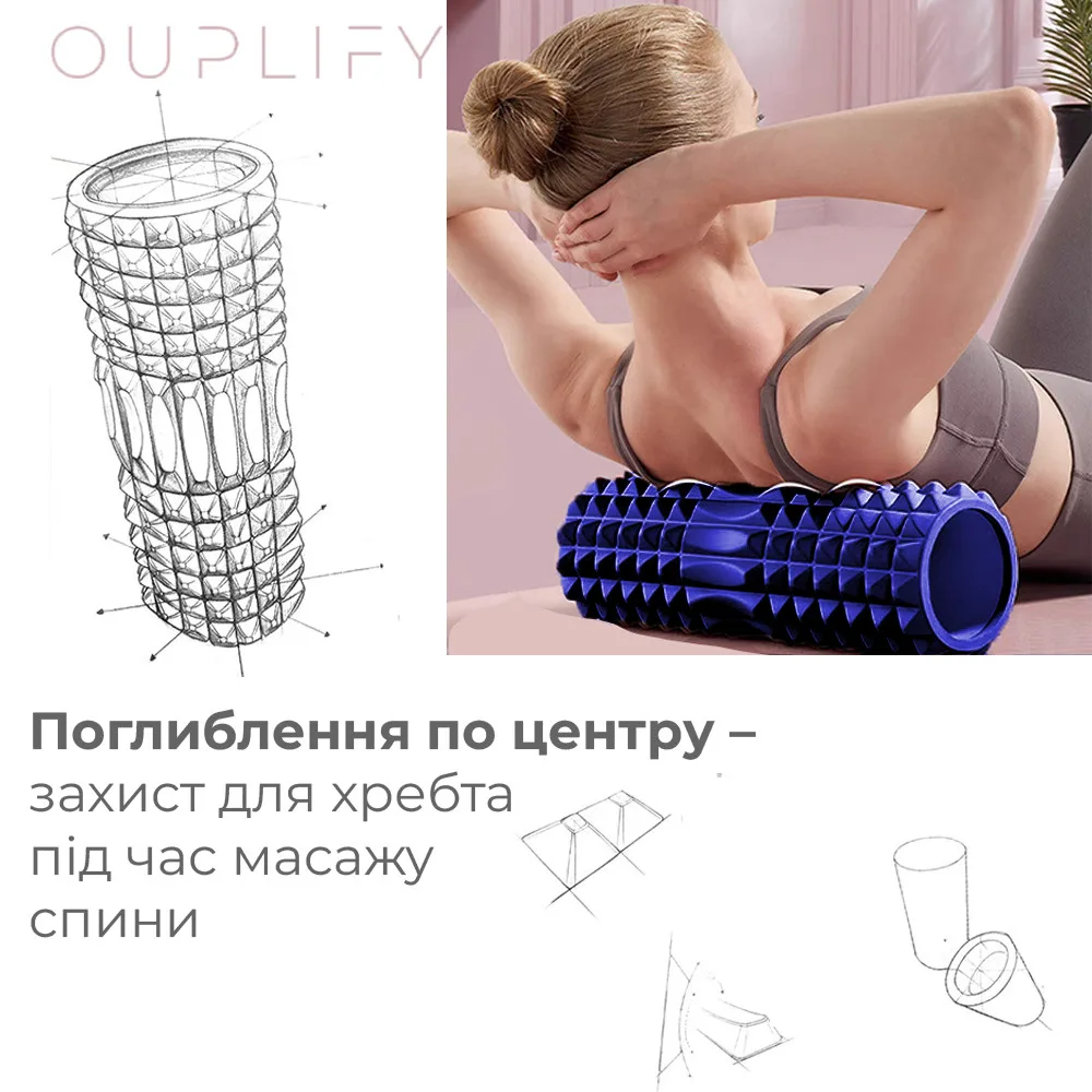 Масажний ролик Active Point EVA 33х12 см Синій