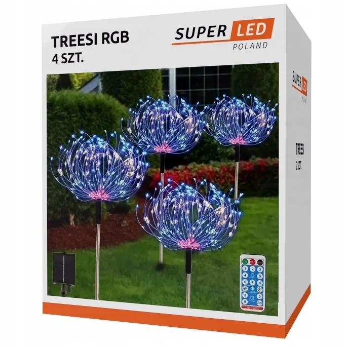 Сонячні декоративні лампи SuperLED пластик RGB 70 см 4 шт