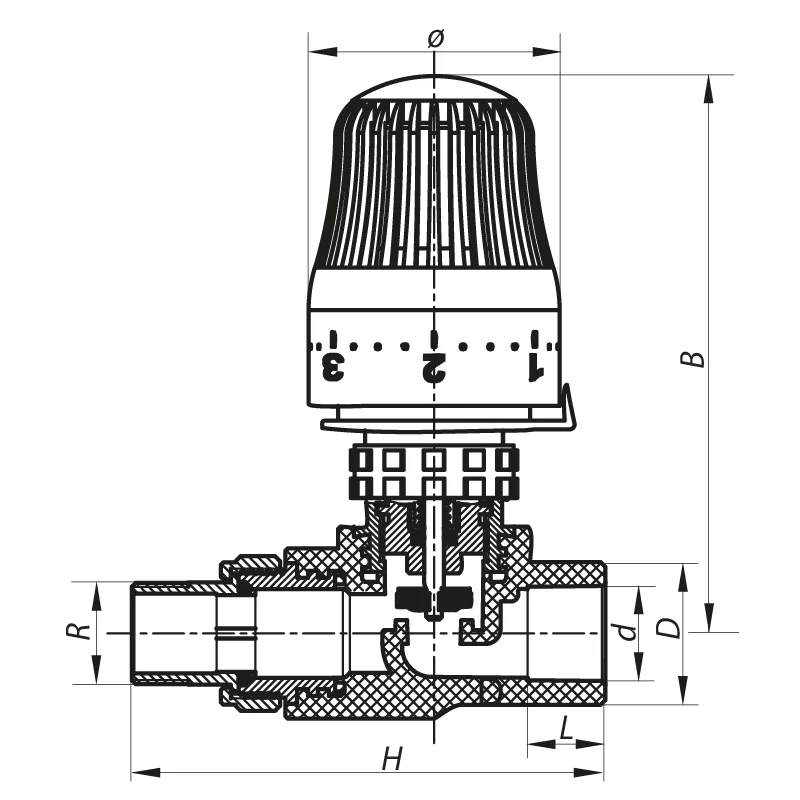Кран термостатический Koer PPR 25х3/4 серый