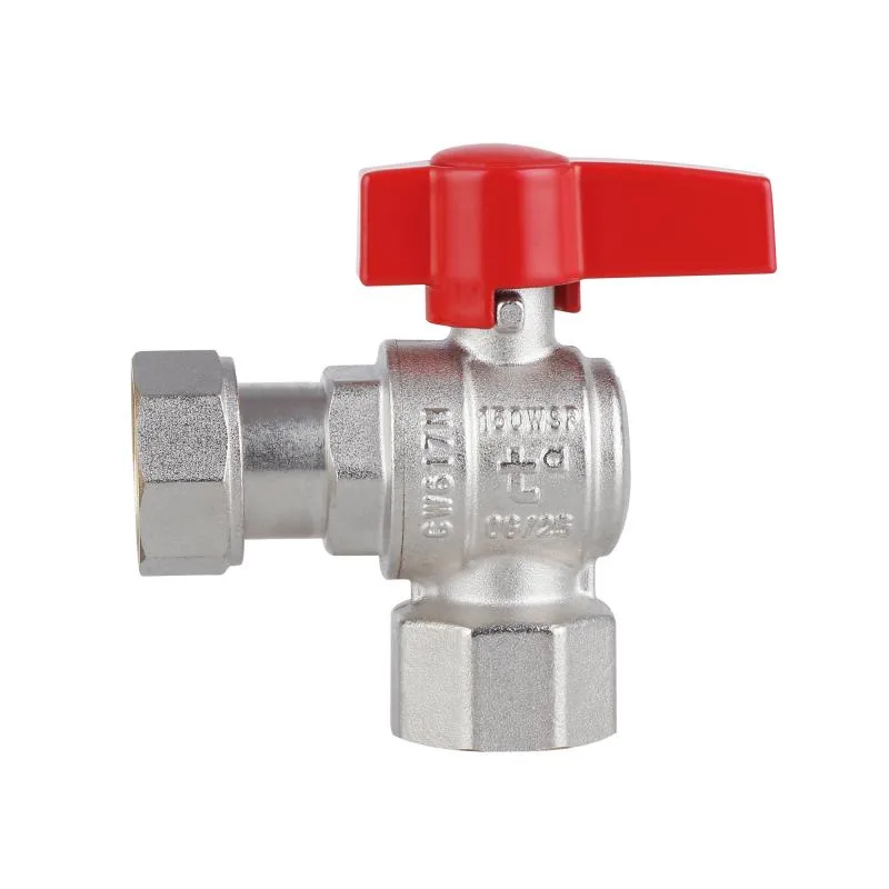 Кран кульовий кутовий 3/4"x3/4" латунь CW617N з нікелевим покриттям