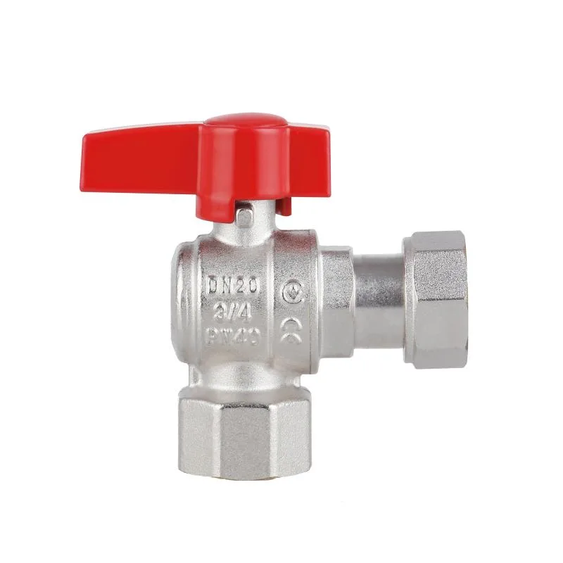Кран кульовий кутовий 3/4"x3/4" латунь CW617N з нікелевим покриттям