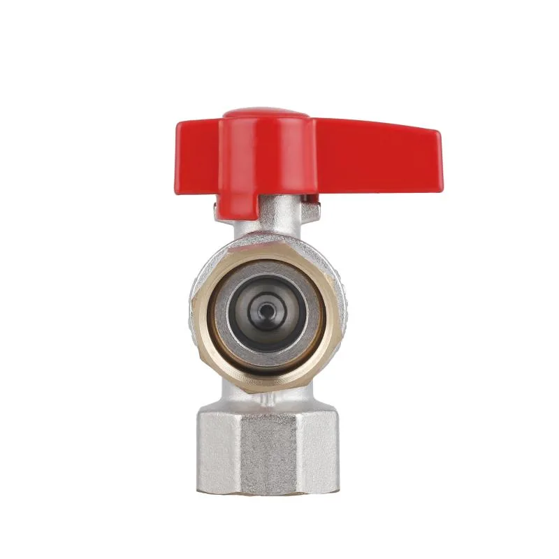 Кран кульовий кутовий 3/4"x3/4" латунь CW617N з нікелевим покриттям
