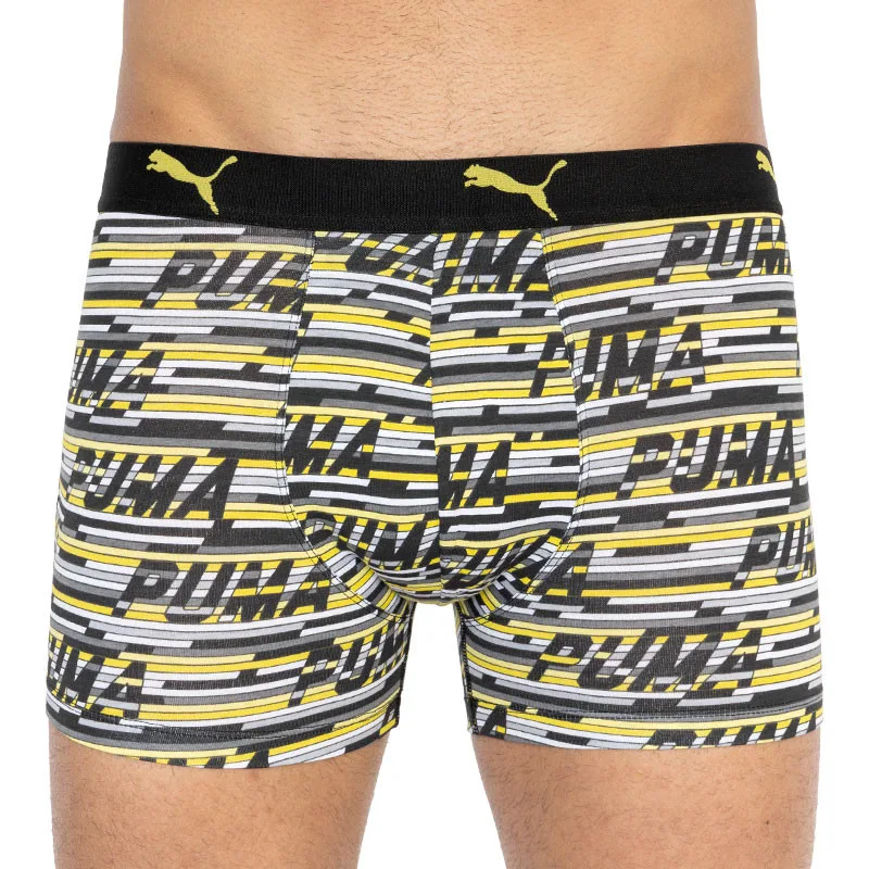 Труси-боксери Puma 95% бавовна 5% еластан M сірий жовтий