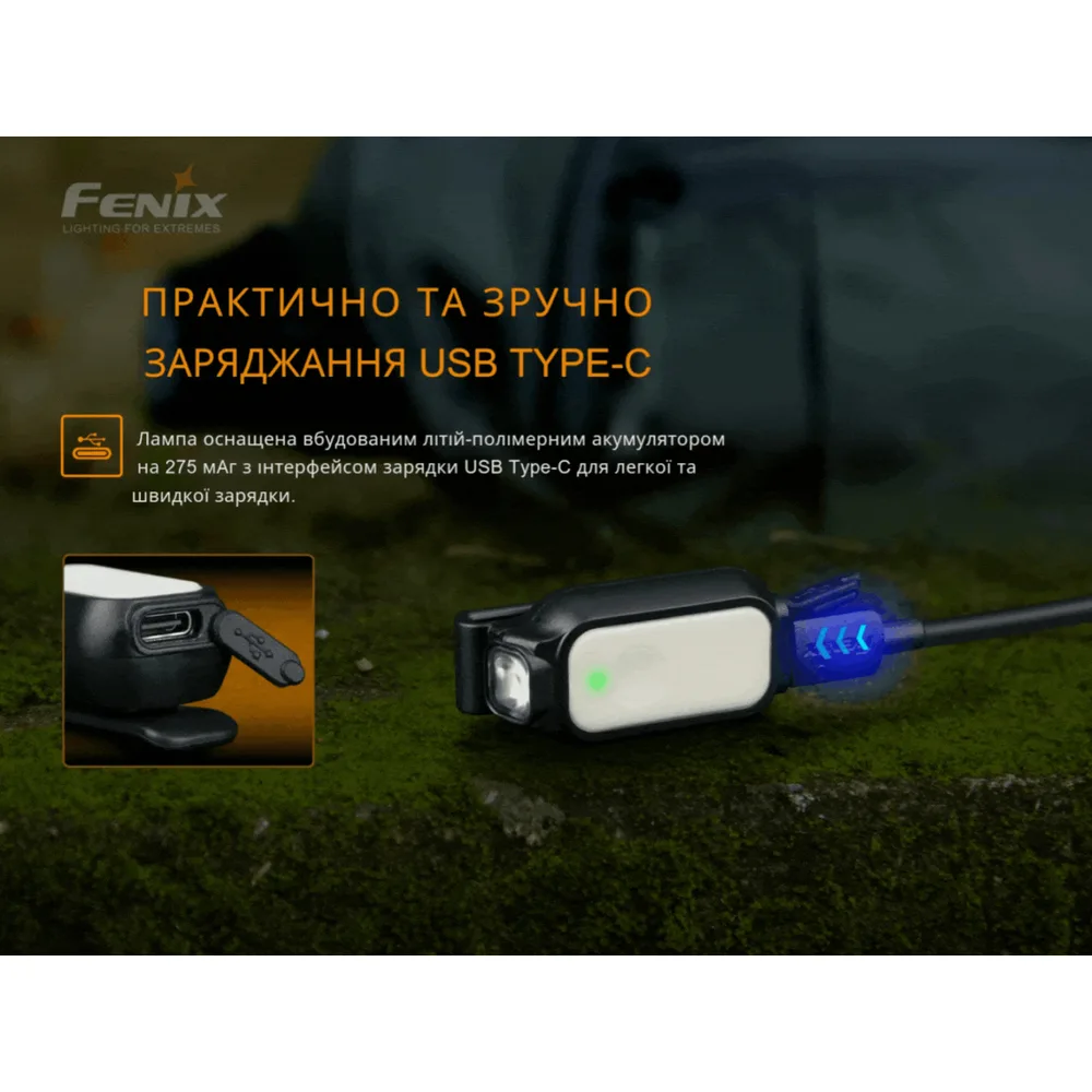 Ліхтар ручний Fenix полікарбонат 52х23х20 мм білий червоний синій