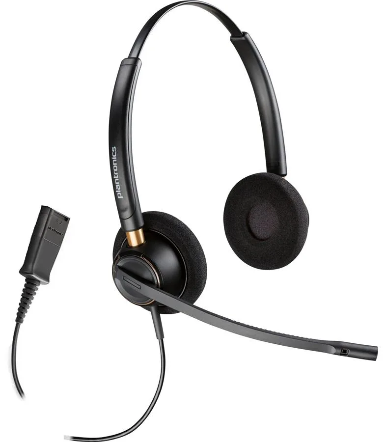 Компьютерная гарнитура стерео On-ear Poly EncorePro 520, Quick Disconnect, всенаправленный, черный.