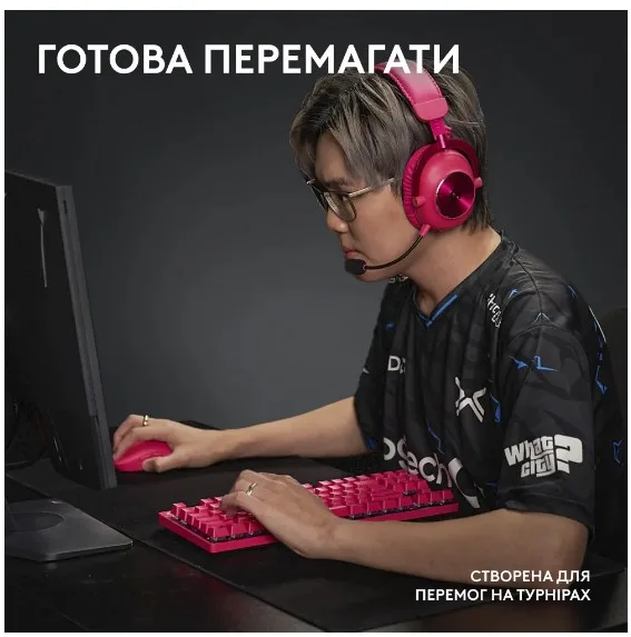 Миша Logitech оптична бездротова середня 60 г рожевий
