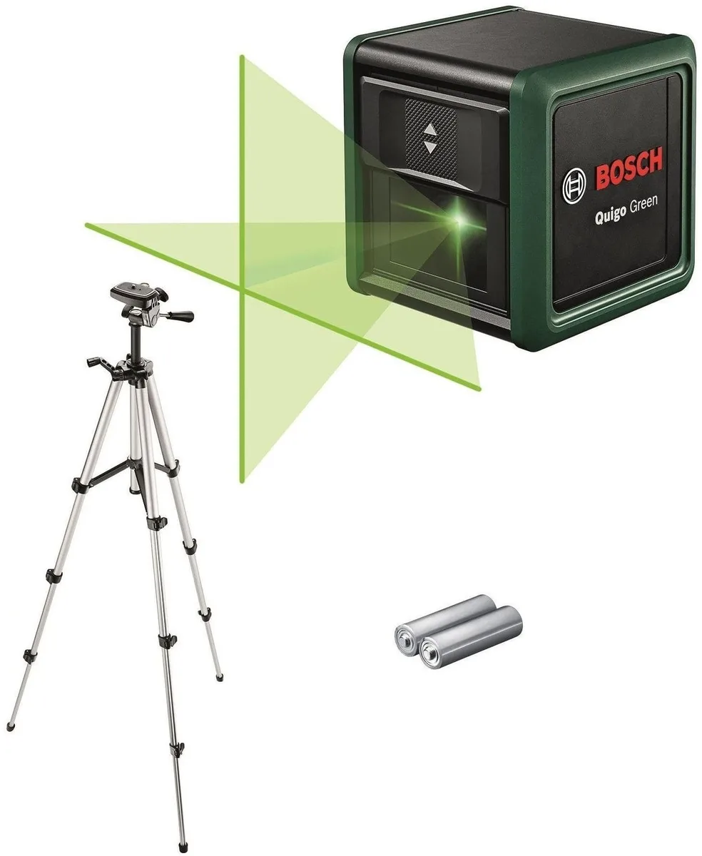 Лазерний нівелір Bosch Quigo Green до 12 м ±0,6 мм/м, зелений лазерний промінь, вага 1,098 кг.