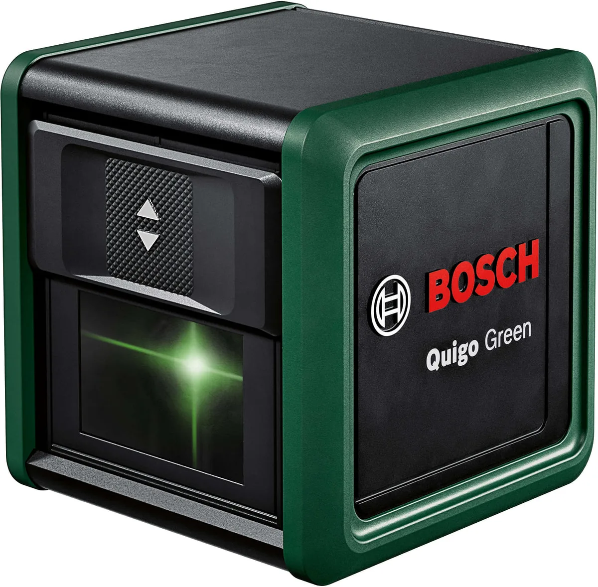 Лазерний нівелір Bosch Quigo Green до 12 м ±0,6 мм/м, зелений лазерний промінь, вага 1,098 кг.