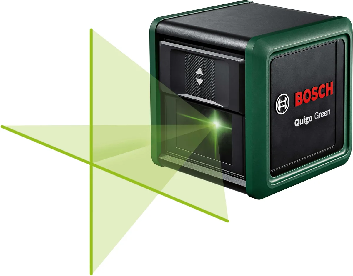Лазерний нівелір Bosch Quigo Green до 12 м ±0,6 мм/м, зелений лазерний промінь, вага 1,098 кг.