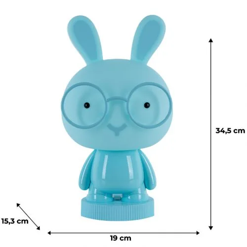 Світильник-нічник LED із акумулятором Kite Bunny синій для дітей.