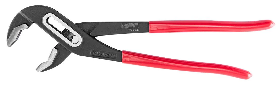Кліщі переставні Neo Tools 300мм 0-45мм для сантехніків і слюсарів регульовані хром-ванадієві