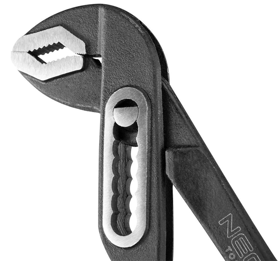 Кліщі переставні Neo Tools 300мм 0-45мм для сантехніків і слюсарів регульовані хром-ванадієві