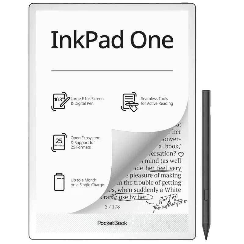 Електронна книга PocketBook E Ink 10,3" Matte Black 32 ГБ з підсвічуванням
