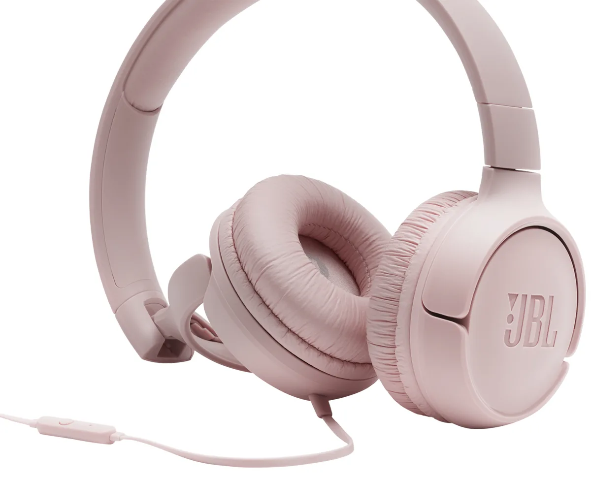 Гарнітура JBL накладні дротові з мікрофоном 32 мм штучна шкіра рожеві