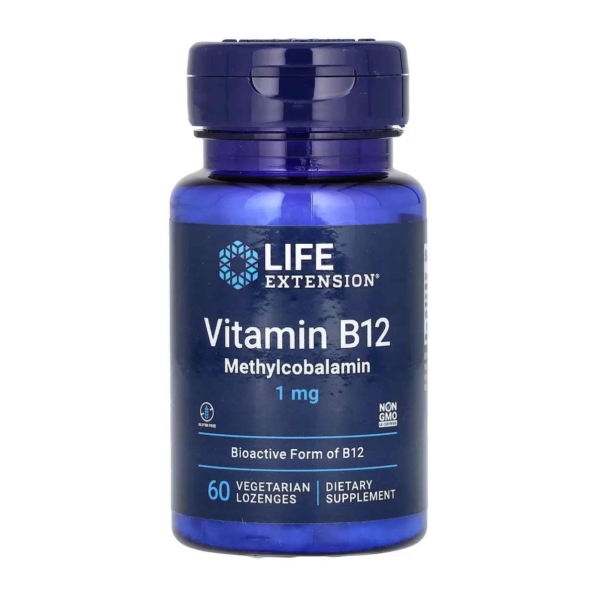 Vitamin B12 Methylcobalamin 1 мг 60 капсул Life Extension без глютена без ГМО биоактивная форма