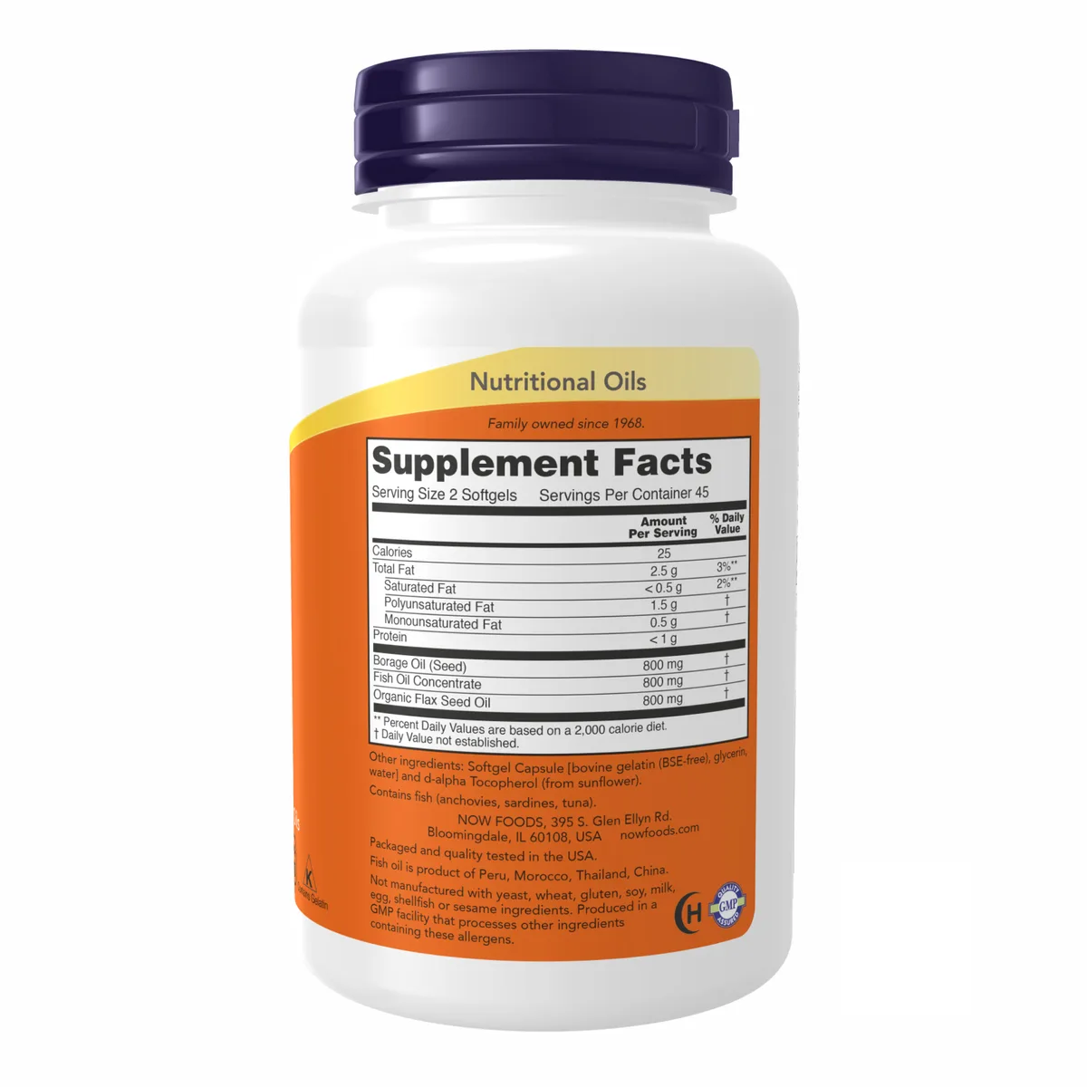 Супер Омега 3-6-9 1200 мг Now Foods желатин 180 капсул