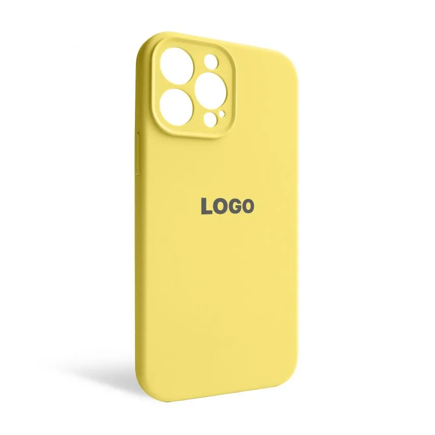 Чохол Silicone Case для iPhone 13 Pro Max силіконовий жовтий закрита камера