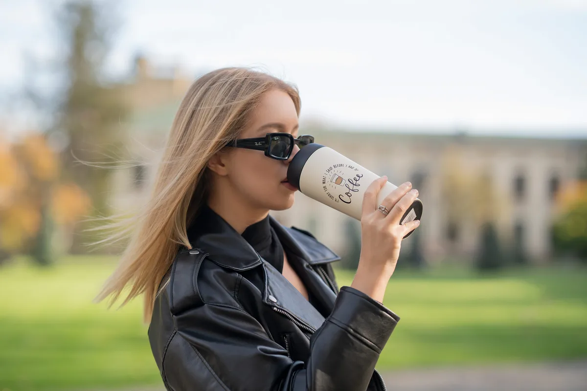 Термос для напоїв ARDESTO Coffee Time, 450 мл, з нержавіючої сталі, пісочний.