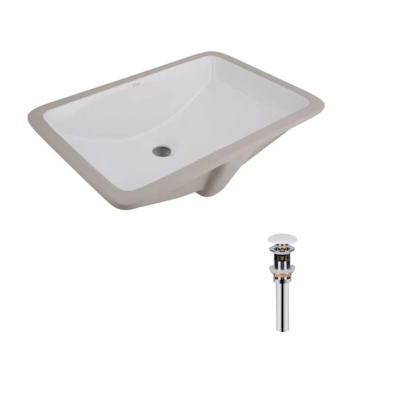 Врізна раковина Qtap Stork White 535x365 мм кераміка біла з донним клапаном PU02O