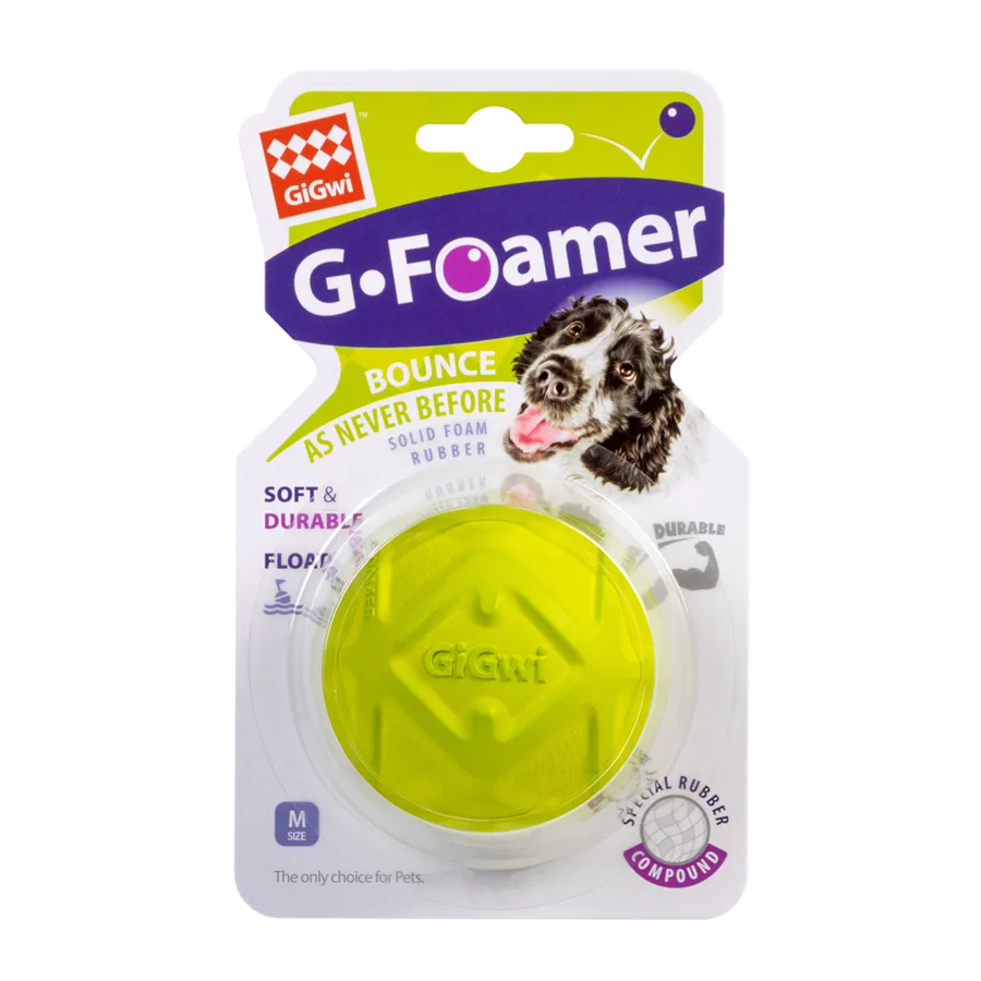 Игрушка для собак Мяч GiGwi G-Foamer 6,5 см вспененный каучук желтый