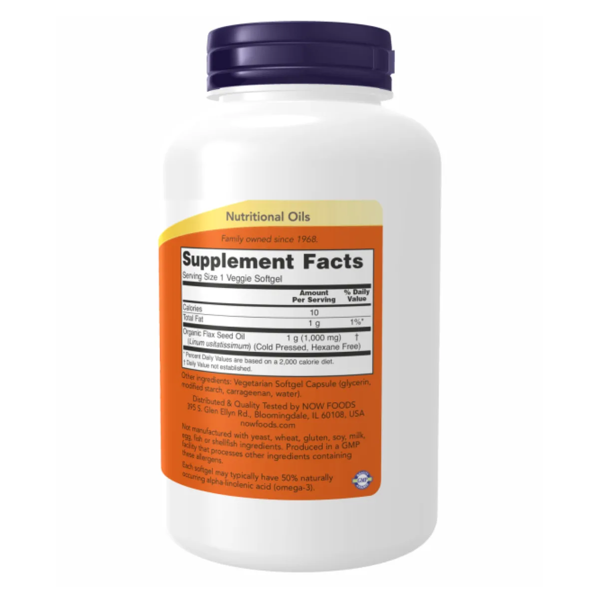 Лляна олія Now Foods 1000 мг 120 капсул рослинна