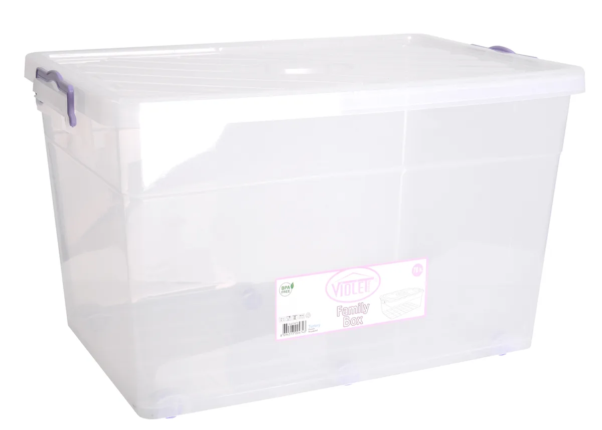 Контейнер Violet House Family Box 70 л прозорий пластик прямокутний