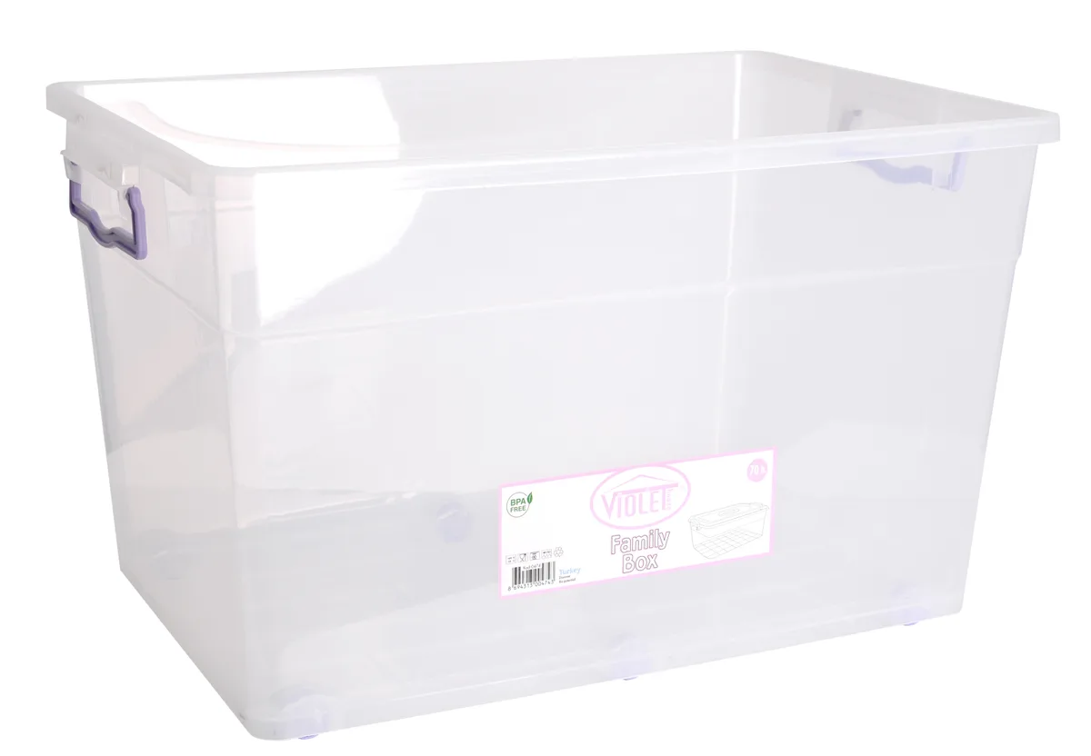 Контейнер Violet House Family Box 70 л прозрачный пластик прямоугольный