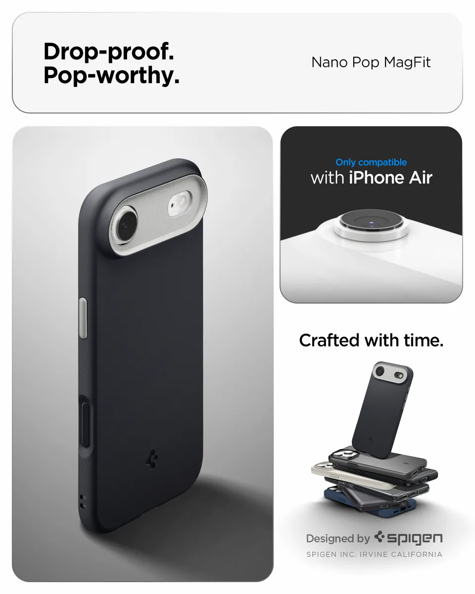 Чохол Spigen для iPhone 17 Air, Nano Pop MagFit, Black Sesame